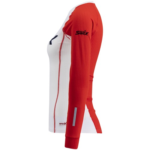 A red and white wetsuit.