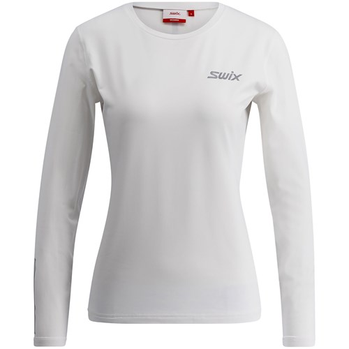 A white t-shirt with a red logo.