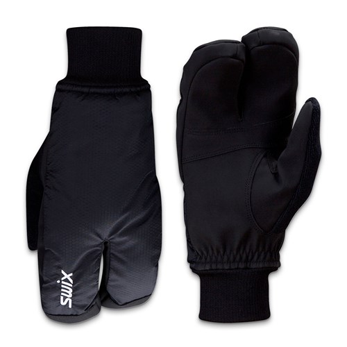 A pair of black gloves.